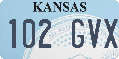 KS license plate 102GVX