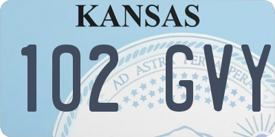 KS license plate 102GVY