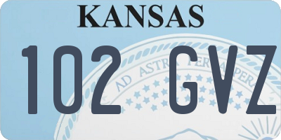 KS license plate 102GVZ