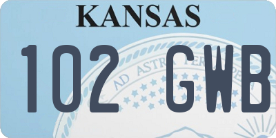 KS license plate 102GWB