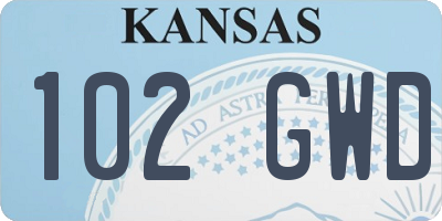KS license plate 102GWD