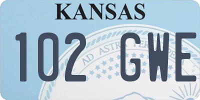 KS license plate 102GWE