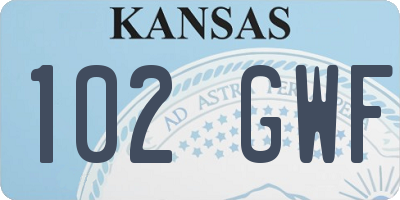 KS license plate 102GWF