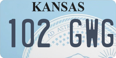 KS license plate 102GWG