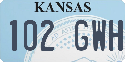 KS license plate 102GWH