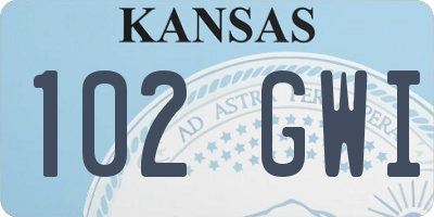 KS license plate 102GWI