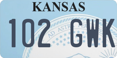 KS license plate 102GWK