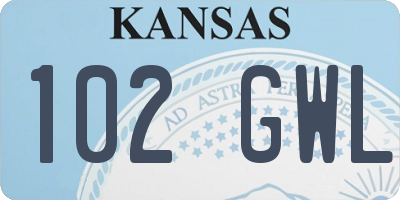 KS license plate 102GWL