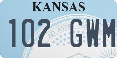 KS license plate 102GWM