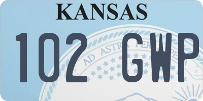 KS license plate 102GWP
