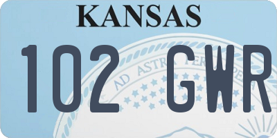 KS license plate 102GWR