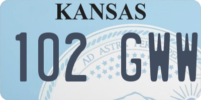 KS license plate 102GWW