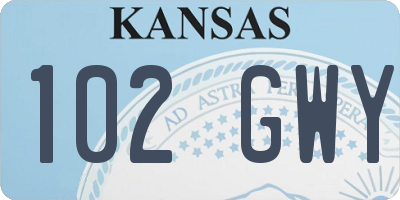 KS license plate 102GWY