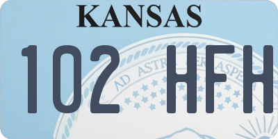 KS license plate 102HFH