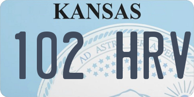 KS license plate 102HRV