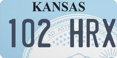KS license plate 102HRX