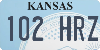 KS license plate 102HRZ