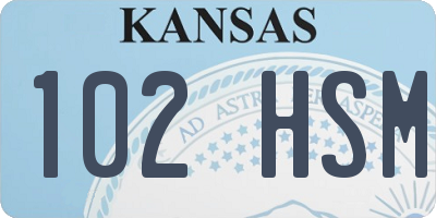 KS license plate 102HSM