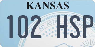 KS license plate 102HSP