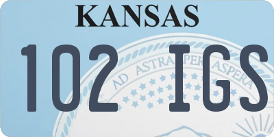 KS license plate 102IGS