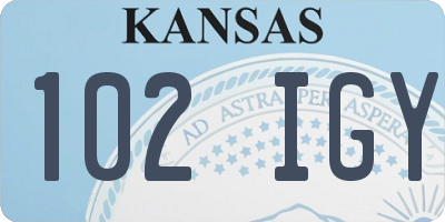 KS license plate 102IGY