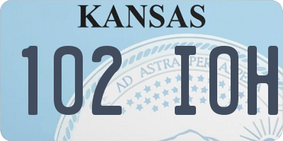 KS license plate 102IOH