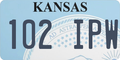 KS license plate 102IPW