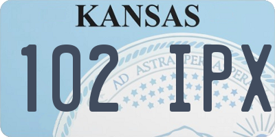 KS license plate 102IPX