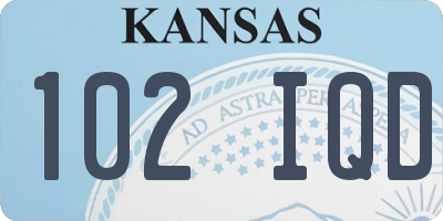 KS license plate 102IQD