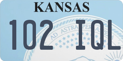 KS license plate 102IQL