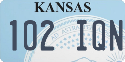 KS license plate 102IQN