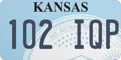 KS license plate 102IQP