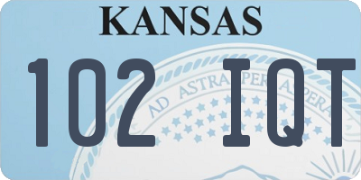 KS license plate 102IQT