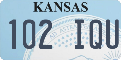 KS license plate 102IQU