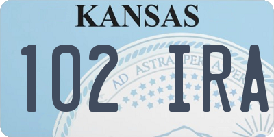 KS license plate 102IRA