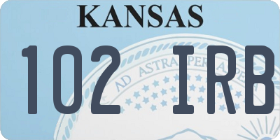 KS license plate 102IRB