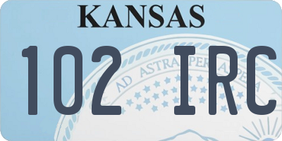 KS license plate 102IRC