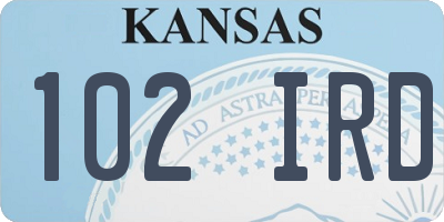 KS license plate 102IRD