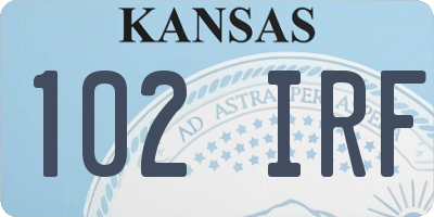 KS license plate 102IRF
