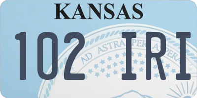 KS license plate 102IRI