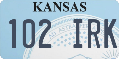 KS license plate 102IRK