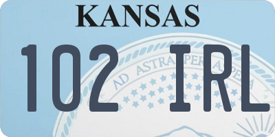 KS license plate 102IRL