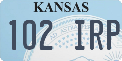 KS license plate 102IRP