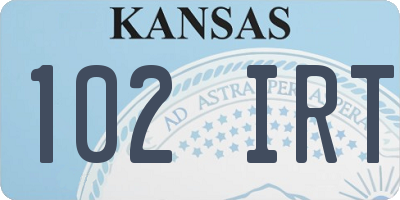 KS license plate 102IRT