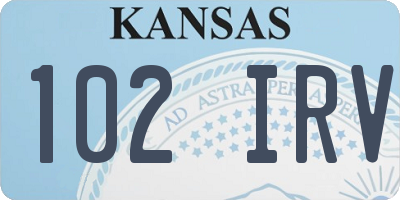 KS license plate 102IRV