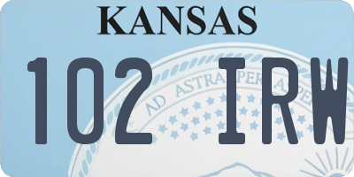 KS license plate 102IRW
