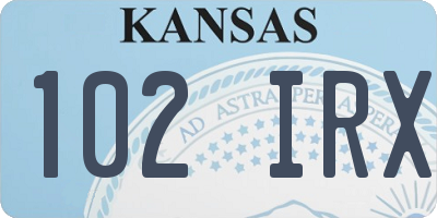 KS license plate 102IRX