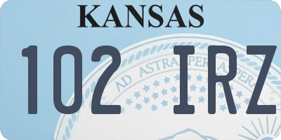 KS license plate 102IRZ