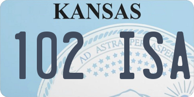 KS license plate 102ISA