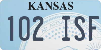 KS license plate 102ISF